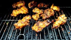 Copycat Chipotle Chicken on the grill