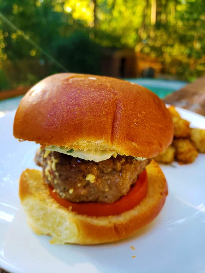 Lamb Bacon Burgers Finished