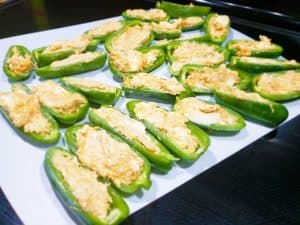 Jalapeno Poppers Stuffed with cream cheese and cheddar cheese