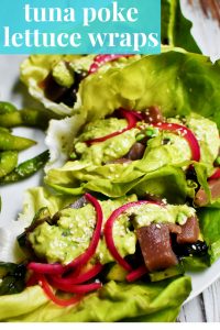 tuna poke lettuce wraps