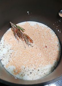 Rosemary and paprika cooking in cream