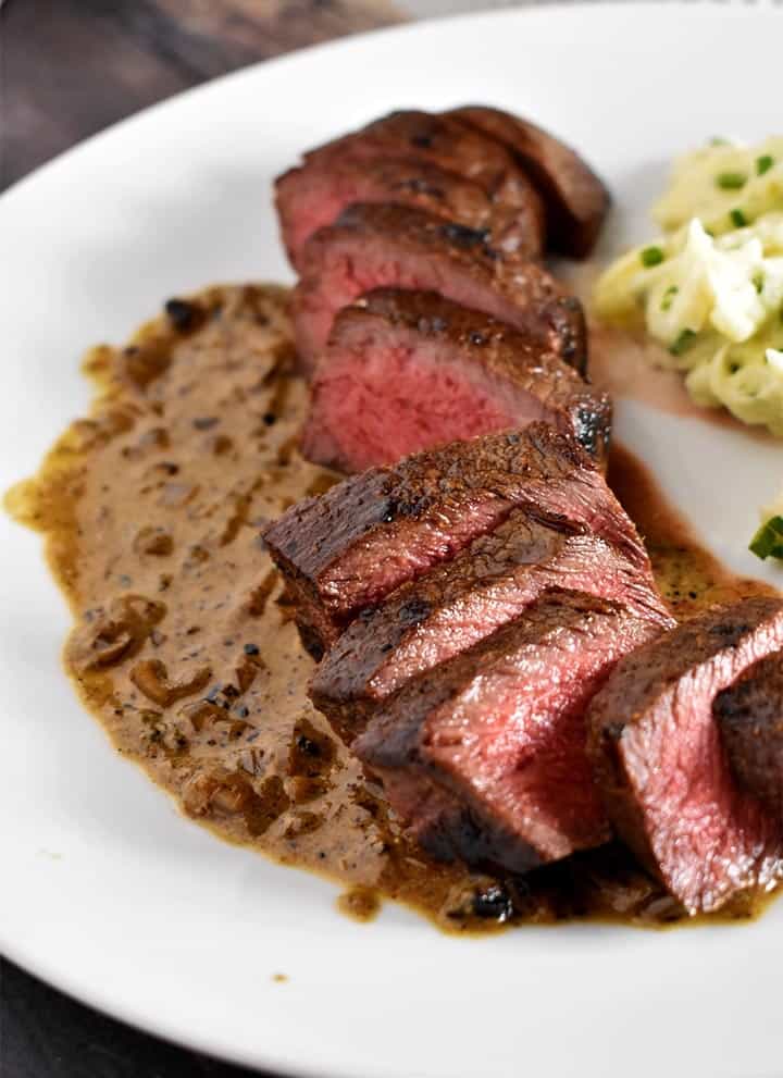 Sous Vide Steak Recipe over Whiskey Pan Sauce