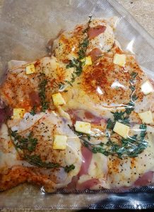 Sous Vide Chicken Thighs in bag