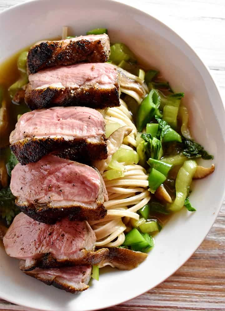 Sous Vide Duck Breast over Ramen