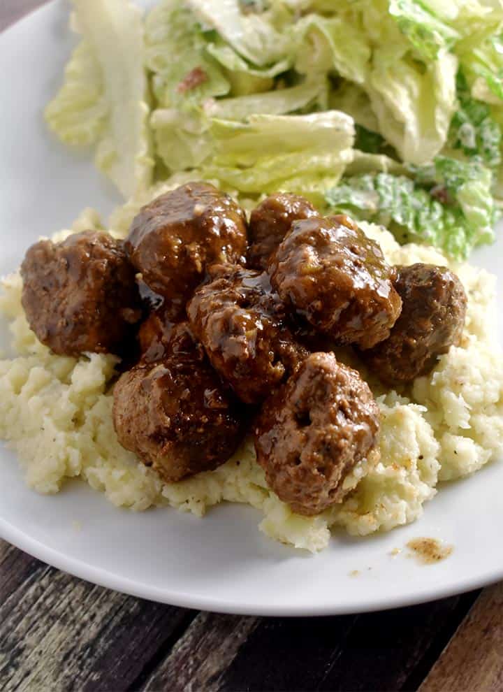 Meatballs over Mashed Cauliflower Recipe