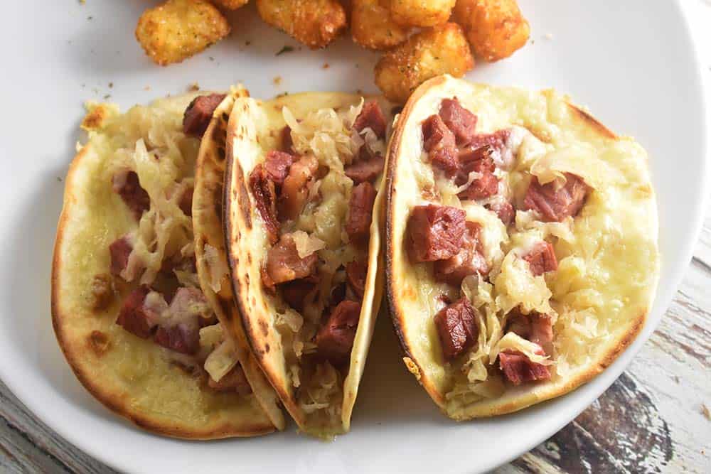 Corned Beef Reuben Tacos