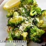 lemon parmesan roasted broccoli recipe pin