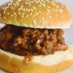 Sloppy Joe on sesame seed bun