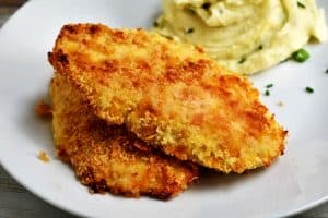 parmesan crusted chicken with mashed potatoes