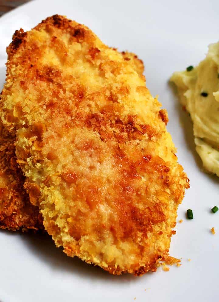 Parmesan Crusted Chicken on a white plate