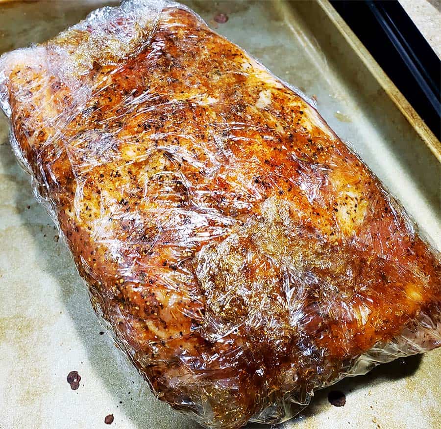 Pork Roast Rubbed and Wrapped