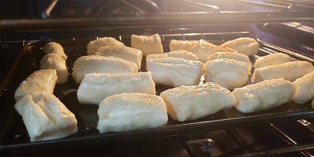 pretzels baking in oven