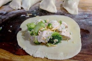 empanada filled with chicken broccoli and cheese