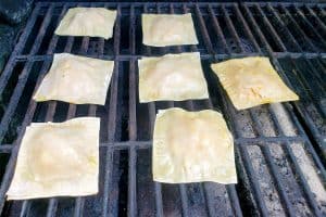 wontons on the grill