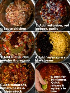 step by step instructions for making instant pot chicken tortilla soup