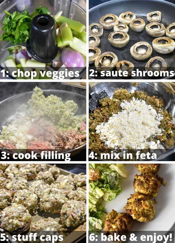 steps for making stuffed mushrooms